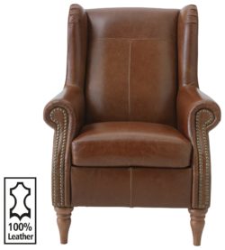 Heart of House - Argyll Studded - Leather Chair - Tan
